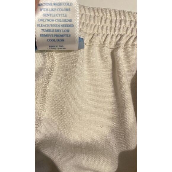 3 for $25-Koret Women's Beige Elastic Waist PolyRayonLinen Pull PantsSize 14PS - Picture 7 of 7